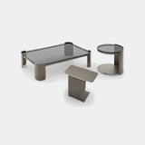 Ditre Italia Skin Side Table, shown in light brown with the Skin coffee tables (front), front view
