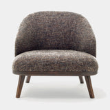 Ditre Italia St Tropez Armchair in brown textured fabric, wooden legs