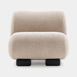 Ditre Italia Wallaby Armchair in cream textured fabric, grey wood feet
