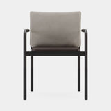 Domkapa Copacabana Outdoor Dining Chair with Armrests, toffee outdoor fabric with a Black Texturized frame