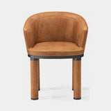 Dorsoduro Cylinder Leg Luxury Dining Chair, shown in tan nubuck leather