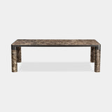 Dorsoduro Cylinder Leg Marble Luxury Dining Table in Emperador Dark marble