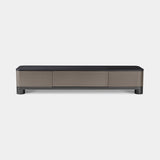 Dorsoduro Grooved Wood Luxury Tv Cabinet, shown in dark wood