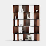 Drury Curved Leather Luxury Bookcase, alternative angle