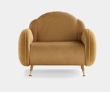 Ellington Remix Armchair Transforms a Living Room with Custom Fabric. The Ellington Remix armchair by Mezzo Collection features customizable upholstery, like this luxurious fabric, creating a one-of-a-kind statement piece for your living space.