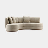 Domkapa Stella Sofa, view 2, in a cream fabric on a Mocha Ash base