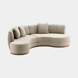 Domkapa Stella Sofa, view 3, in a cream fabric on a Mocha Ash base