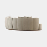 Domkapa Stella Sofa, view 4, in a cream fabric on a Mocha Ash base