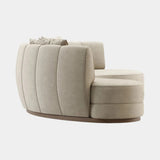 Domkapa Stella Sofa, view 5, in a cream fabric on a Mocha Ash base