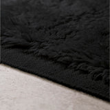 Fez Rug in Noir, detail of the deep pile and border