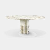 Flavianus Round Sculpted Marble Luxury Dining Table, third view