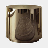 Giorgio Collection Infinity Gold Round Side Table in light gold chrome