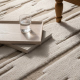 Hand-Knotted Drift Pattern Wool Rug, detail