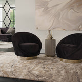 Hand-Woven Champagne Marble Viscose Rug, shown in a room setting