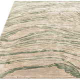 Hand-Woven Tourmaline Marble Viscose Rug, texture detail