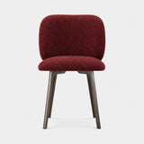 Ilaria Tailored Back Luxury Dining Chair in red Clunis wool bouclé