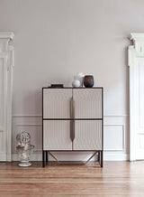 Italian Rocco Cabinet with Metal Detailing styled in a luxury interior