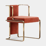 Mezzo Collection Jarman Dining Chair, Jab City Velvet CA7832/164, polished brass, available from Touched Interiors UK