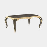 Capri Dining Table in black lacquer with gold leaf trim