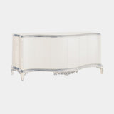 Capri Sideboard in white lacquer with silver leaf details