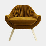 Jetclass Draper Armchair in ochre velvet with gold legs