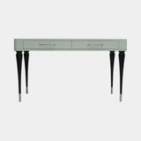 Elliot Console Table in soft green lacquer with gold feet
