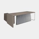 Empire Desk in dark fluted lacquer with gold details