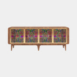 Énigme Sideboard in walnut with stained glass doors