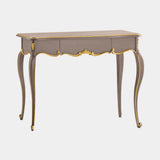 Glamour Console Table in cream lacquer with gold leaf details