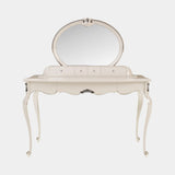 Jetclass Glamour Dressing Table in cream lacquer with an oval mirror