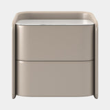 Jetclass Hive Bedside Table in greige lacquer with a Carrara marble top