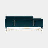 Lust Sideboard in petrol blue lacquer with gold details