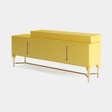 Lust Sideboard, shown in yellow lacquer, angled view