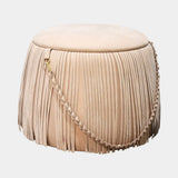 Jetclass Ribbon Pouf, shown in cream