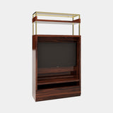 Weston Bookcase, configuration F in walnut and cream lacquer