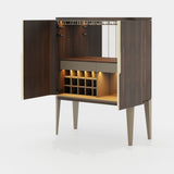 Laskasas Alvar Bar Cabinet in Smoked Eucalyptus Veneer Matte, third view
