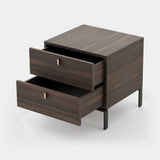 Laskasas Amber Bedside Table in Smoked Eucalyptus Veneer Matte, fourth view