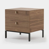 Laskasas Amber Bedside Table in Walnut Veneer Matte