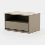 Laskasas Bowen Bedside Table in Beige Grey Lacquer Matte