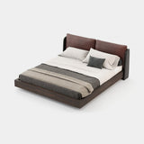 Laskasas Brooke Bed in Seoul Borgogna leather, fourth view