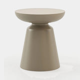 Laskasas Cap Side Table in Beige Grey Lacquer Matte