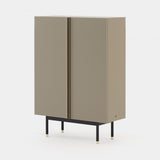 Laskasas Cuba Bar Cabinet in Beige Grey Lacquer Matte
