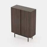 Laskasas Cuba Bar Cabinet in Smoked Eucalyptus Veneer Matte, third view