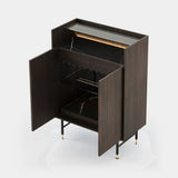 Laskasas Desmond Bar Cabinet in Smoked Eucalyptus Veneer Matte, fourth view