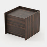 Laskasas Endy Bedside Table in Smoked Eucalyptus Veneer Matte, third view