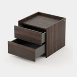 Laskasas Endy Bedside Table in Smoked Eucalyptus Veneer Matte, fourth view