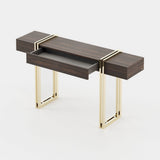 Laskasas Evelyn Console in Smoked Eucalyptus Veneer Matte, fourth view