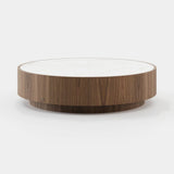Laskasas Gold Coffee Table in Walnut Veneer Matte