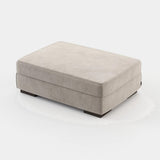 Laskasas Grey Pouf in Vienna Khaki velvet, third view