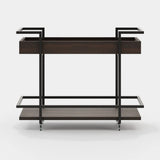 Laskasas Janice Tea Cart in Smoked Eucalyptus Veneer Matte, second view